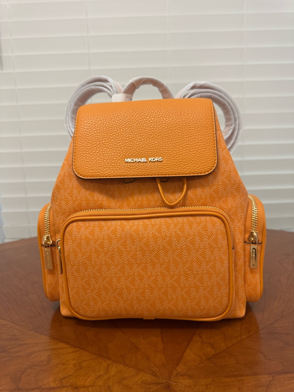 Michael Kors Orange Signature Logo Mini Backpack